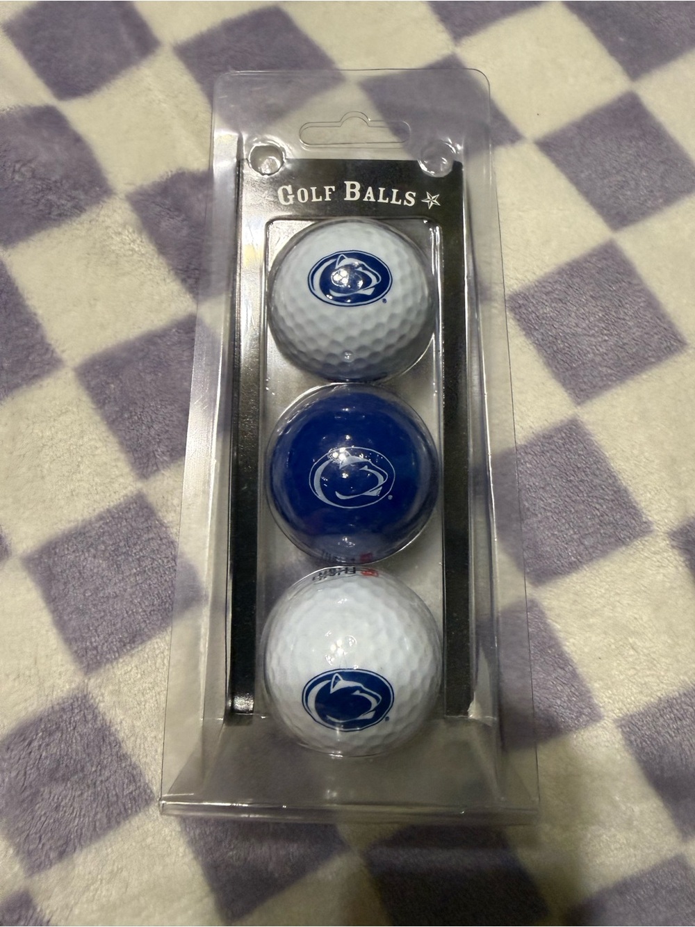 Logo Golf Ball 3-Pack - White & Blue